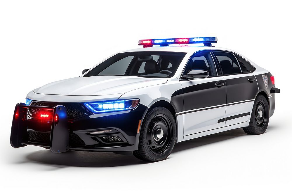 Modern police car vehicle white background transportation. AI generated Image by rawpixel.