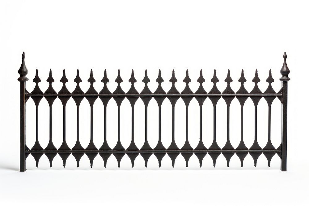 Iron fence gate white background architecture. AI generated Image by rawpixel.