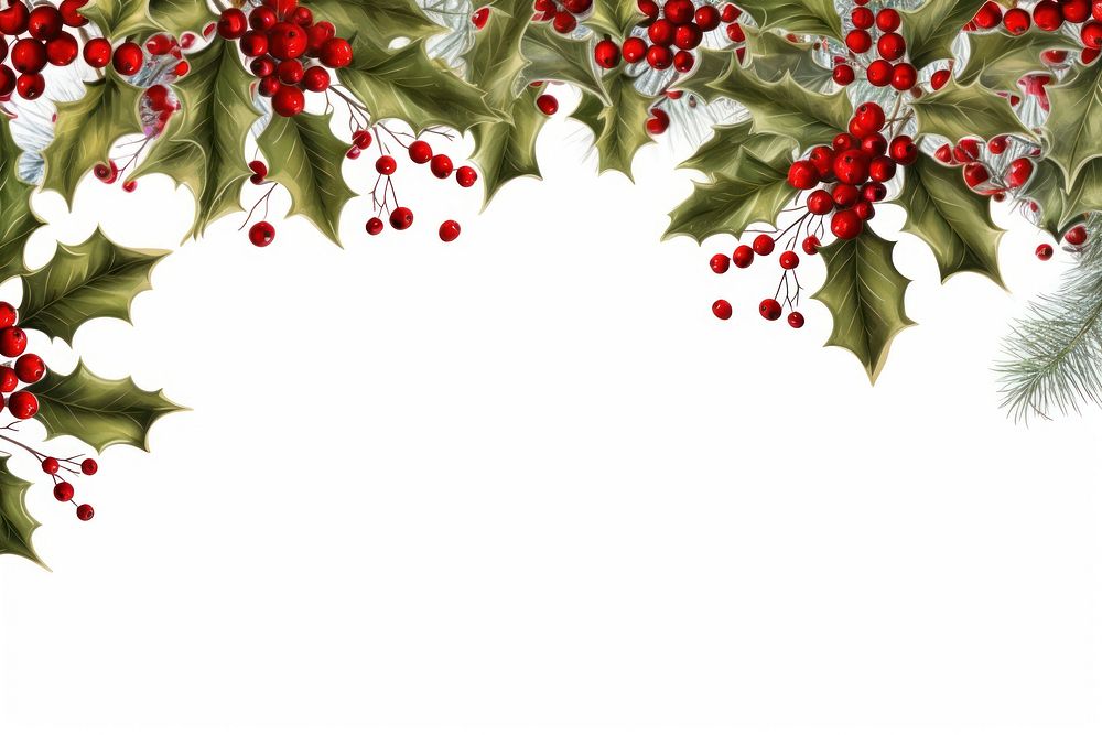 Christmas leaf backgrounds cherry plant. AI generated Image by rawpixel.