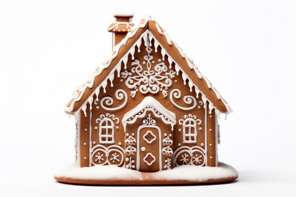 Ginger bread house gingerbread dessert cookie. AI generated Image by rawpixel.