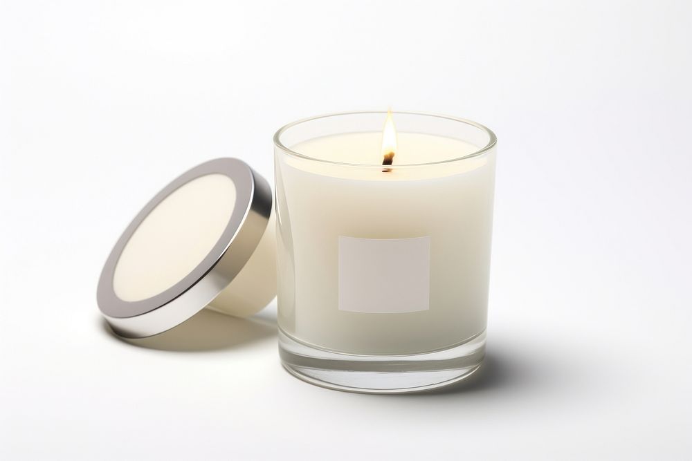 Candle white background lighting beverage. AI generated Image by rawpixel.