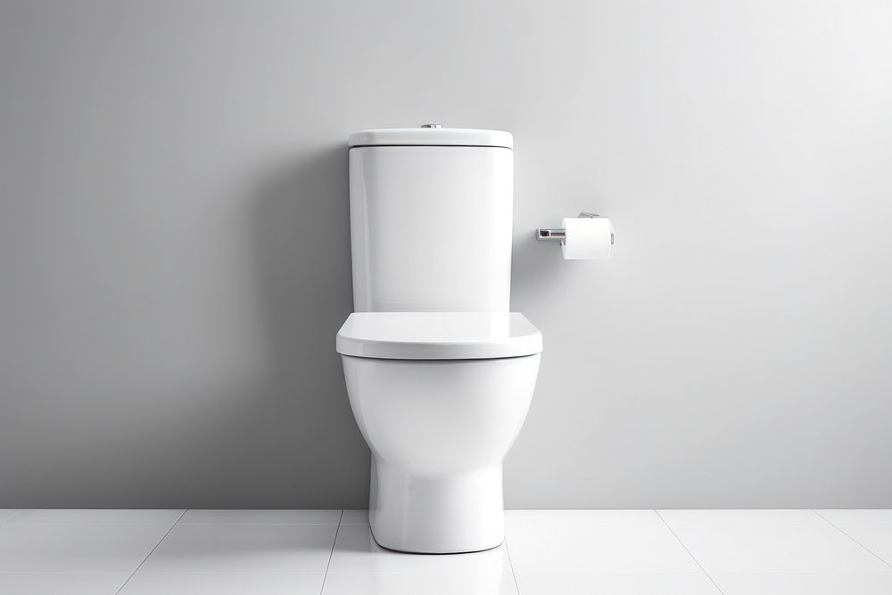 White ceramic flush toilet room bathroom convenience. AI generated Image by rawpixel.