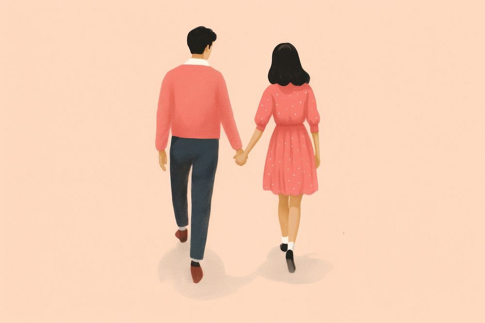 Couple married walking adult togetherness. AI generated Image by rawpixel.