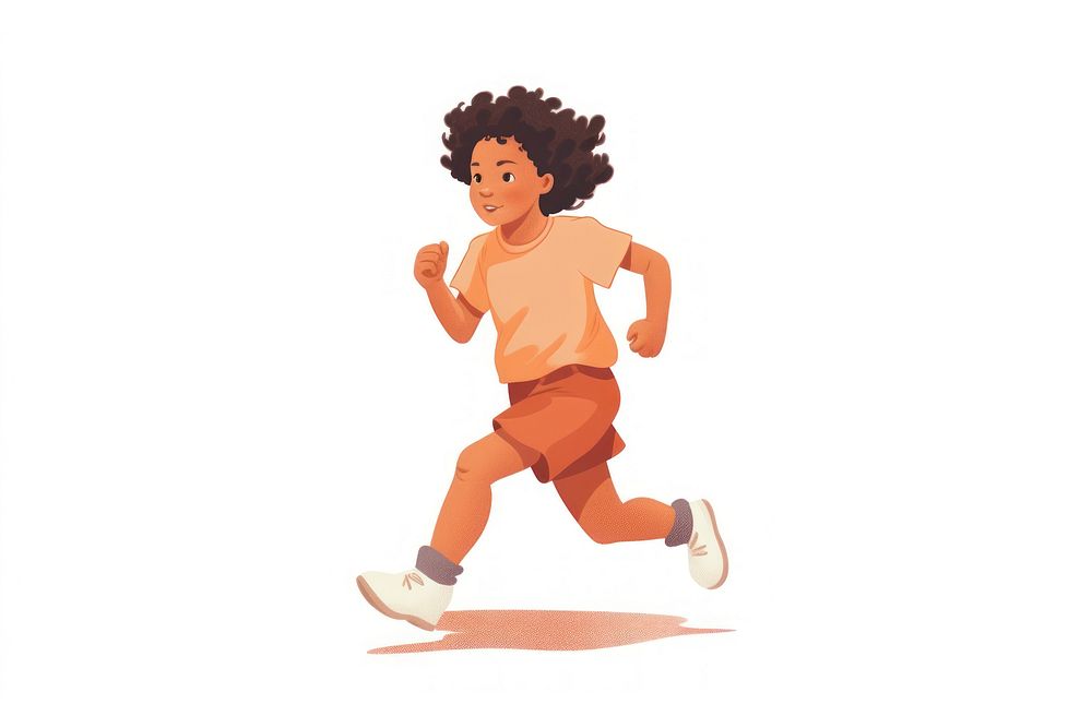 Kid running jogging white background exercising. AI generated Image by rawpixel.