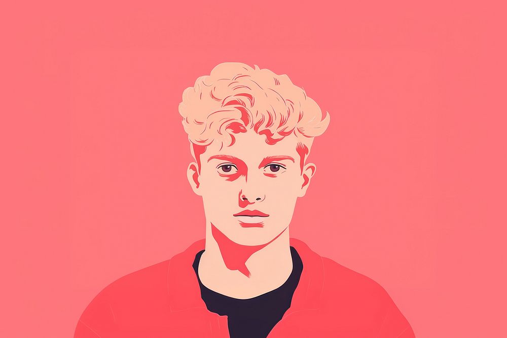 Blonde man portrait drawing sketch. AI generated Image by rawpixel.