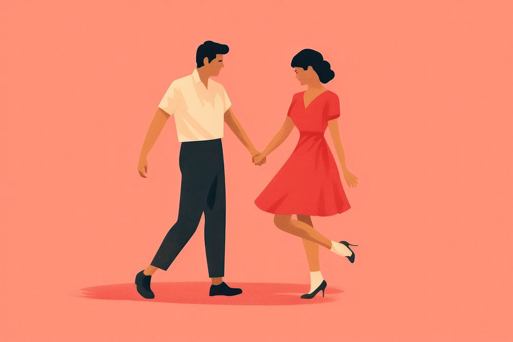 Couple dancing footwear walking adult. AI generated Image by rawpixel.