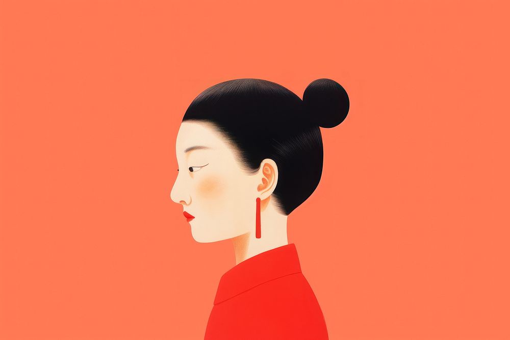 Asian woman adult hairstyle headshot. AI generated Image by rawpixel.