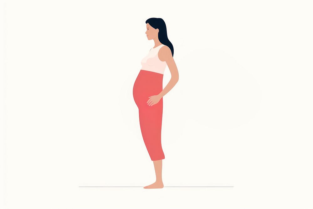 Pregnant woman standing adult white background. AI generated Image by rawpixel.