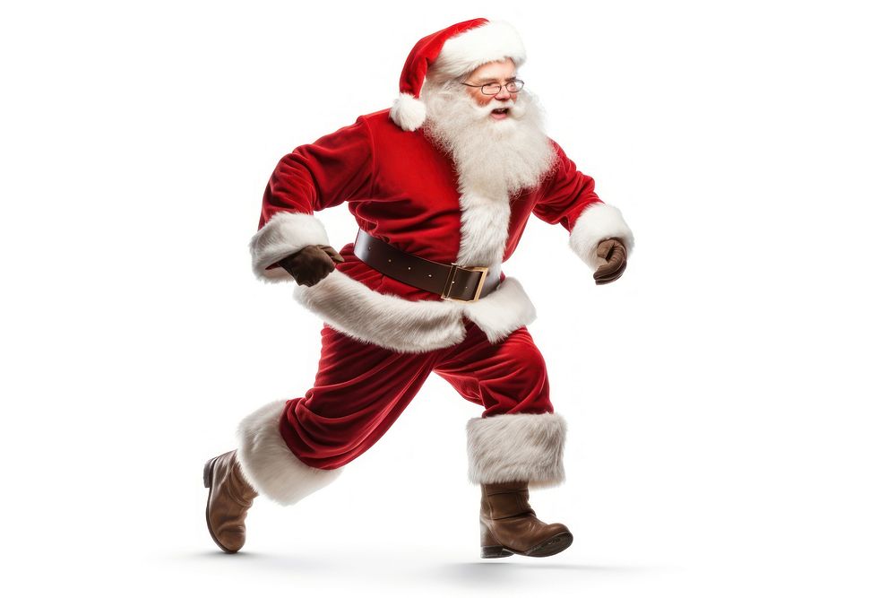 Running santa claus christmas footwear adult. AI generated Image by rawpixel.