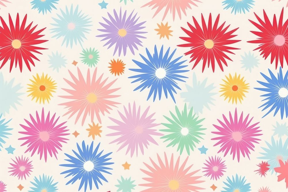 Summer fireworks pattern backgrounds flower. AI generated Image by rawpixel.