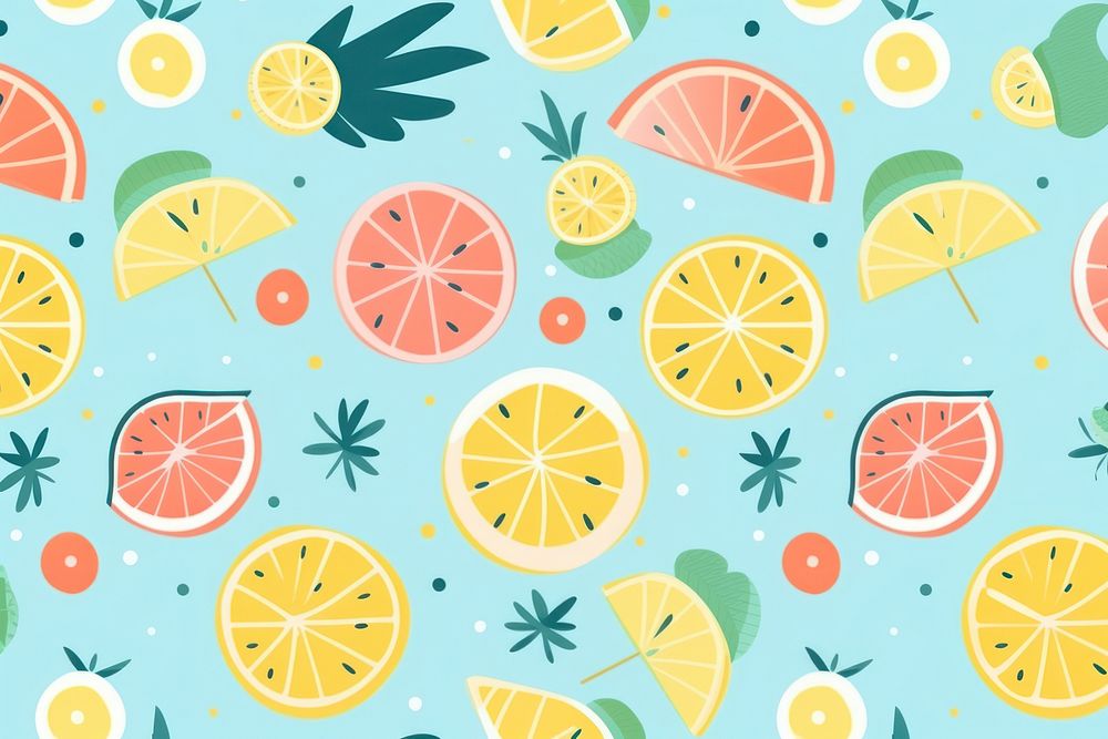 Summer pattern backgrounds grapefruit. AI generated Image by rawpixel.