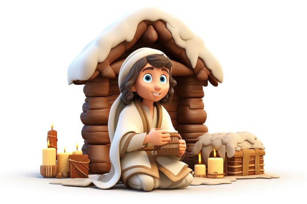 Christmas nativity cartoon representation spirituality. AI generated Image by rawpixel.