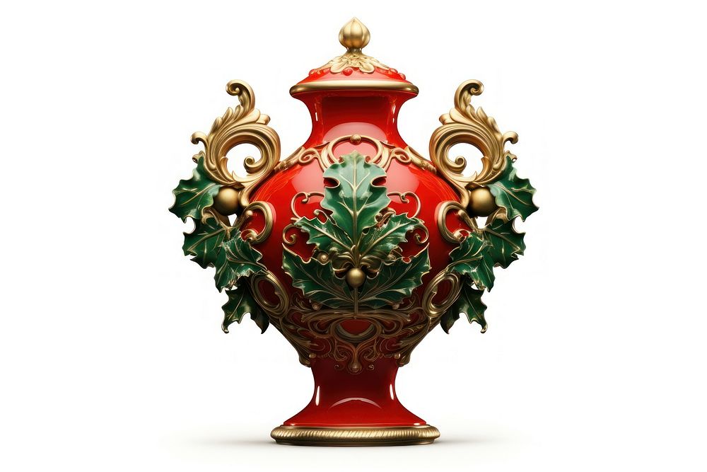 Christmas vase christmas porcelain art. AI generated Image by rawpixel.