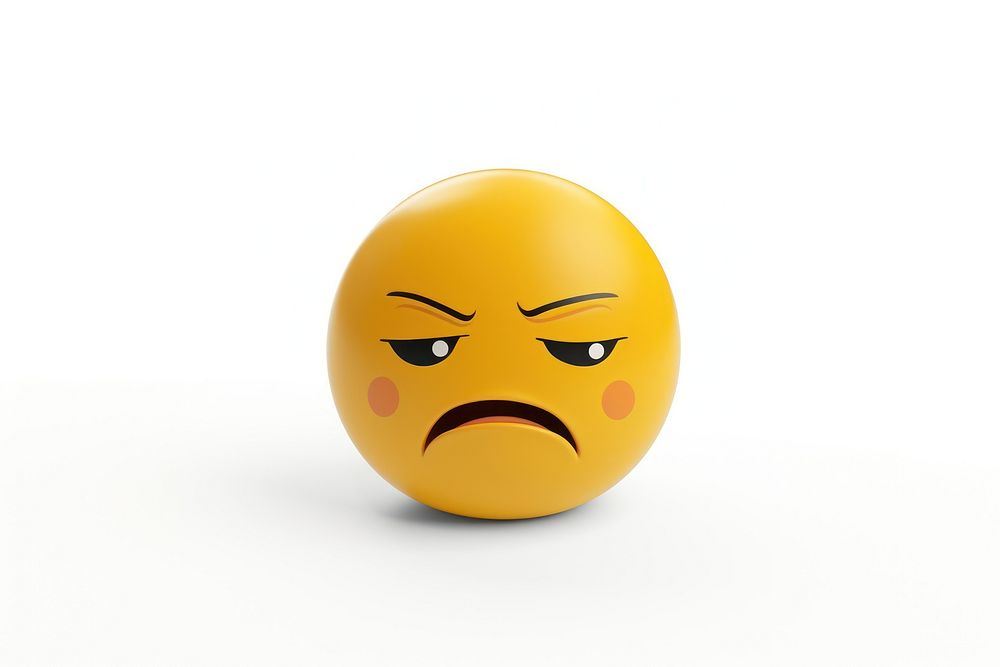 Sad emoji egg white background frustration. AI generated Image by rawpixel.