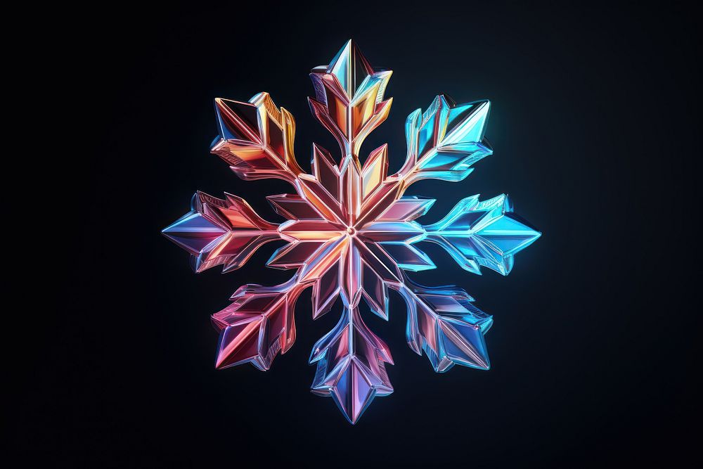 Snowflake iridescent pattern illuminated accessories. AI generated Image by rawpixel.