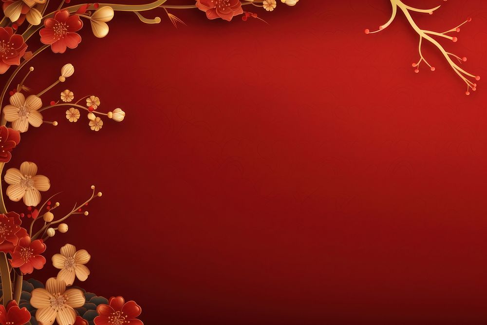 Chinese New Year backgrounds pattern flower. AI generated Image by rawpixel.