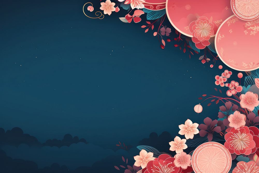 Chinese New Year backgrounds pattern plant. AI generated Image by rawpixel.