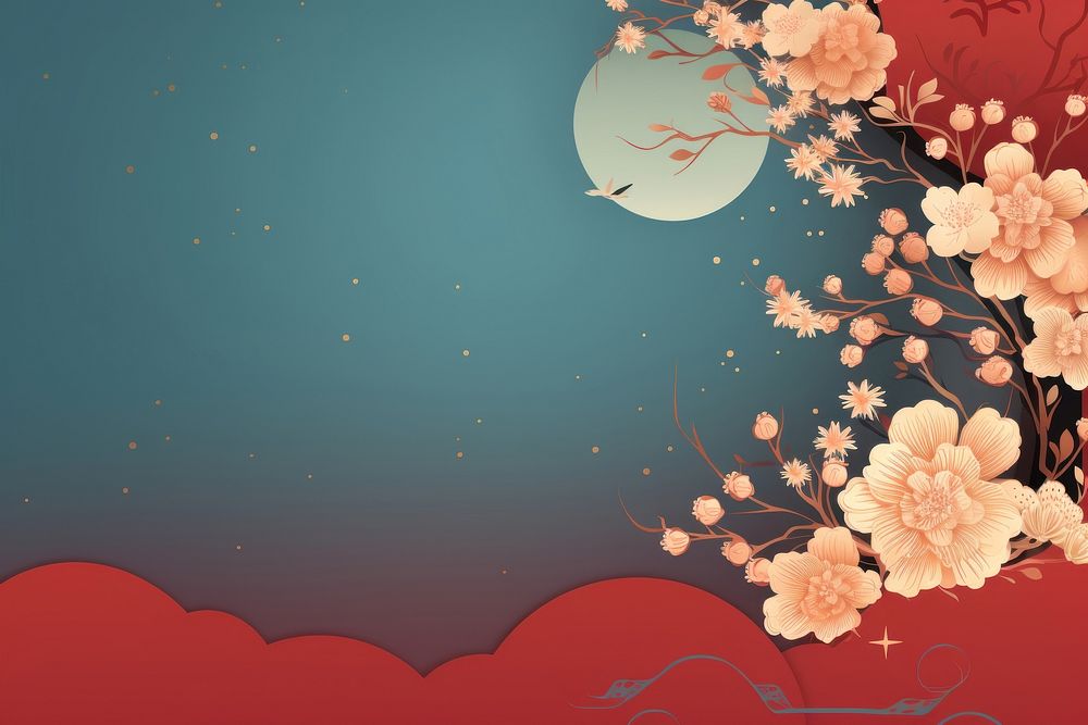 Chinese new year backgrounds flower plant. AI generated Image by rawpixel.