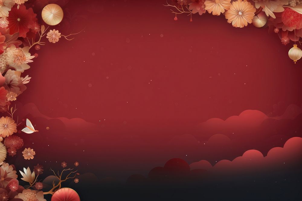 Chinese new year backgrounds plant red. AI generated Image by rawpixel.