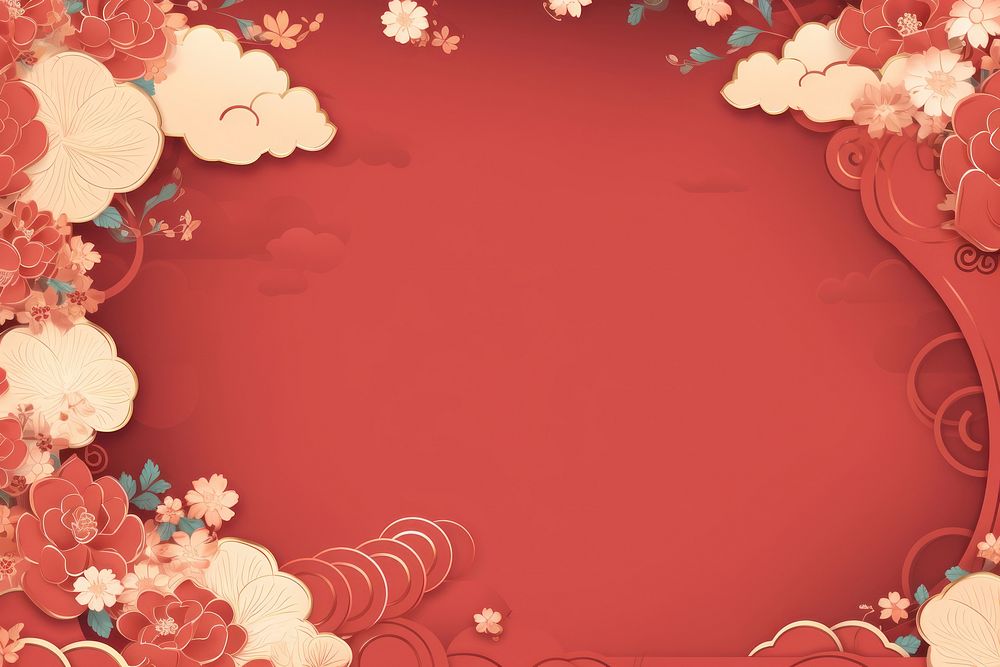 Chinese New Year backgrounds pattern red. AI generated Image by rawpixel.