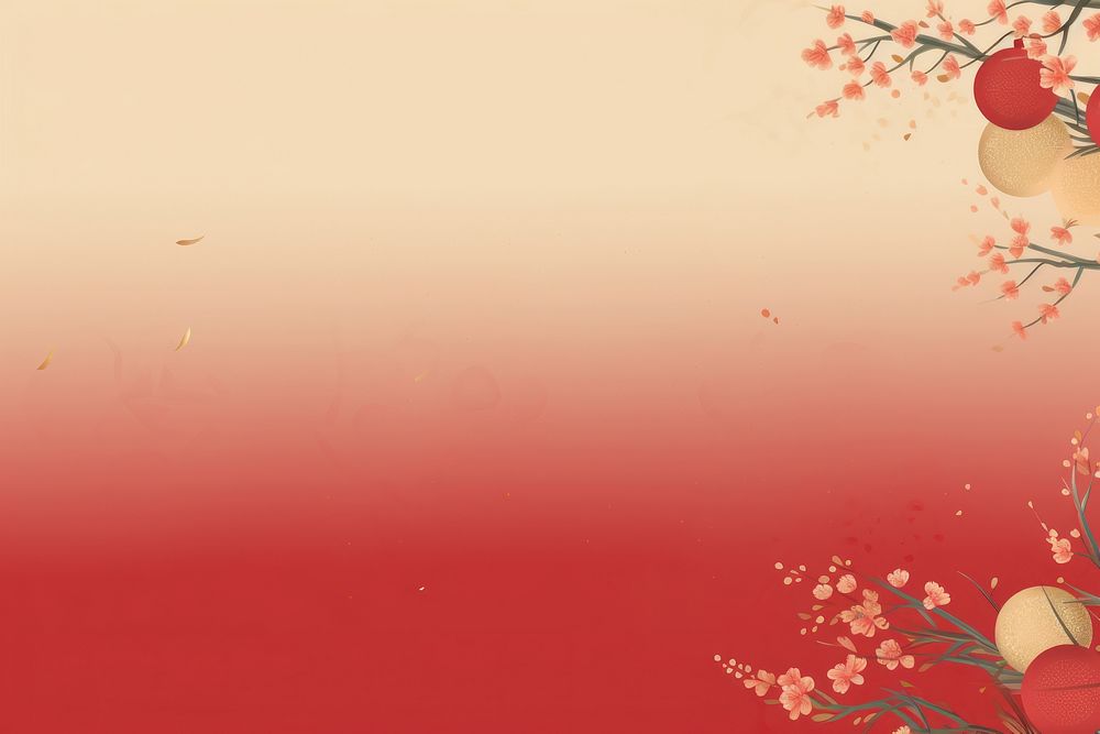Chinese New Year backgrounds pattern plant. AI generated Image by rawpixel.