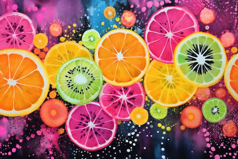 Fruit pattern backgrounds painting plant. AI generated Image by rawpixel.