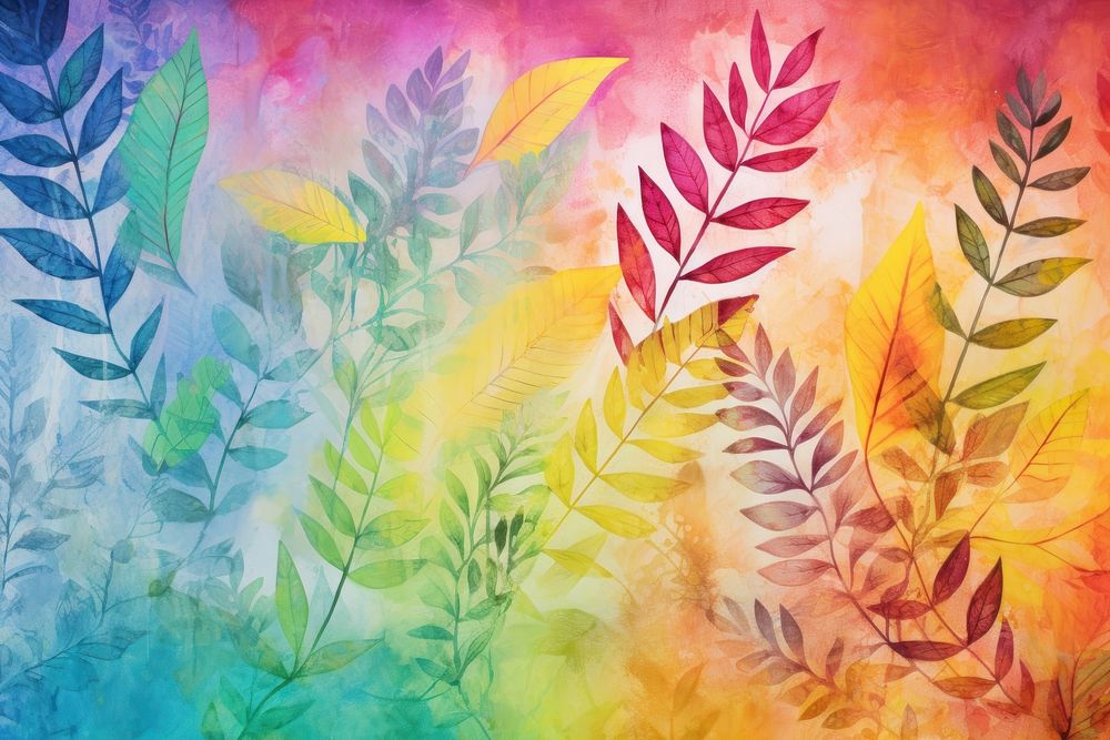 Leaves painting backgrounds textured. AI generated Image by rawpixel.
