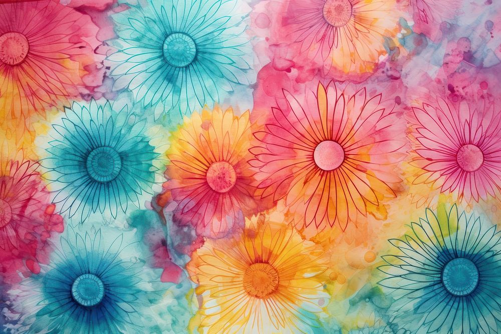 Flower pattern painting backgrounds textured. AI generated Image by rawpixel.