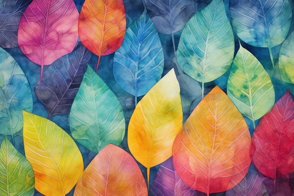 Leaf backgrounds painting plant. AI generated Image by rawpixel.
