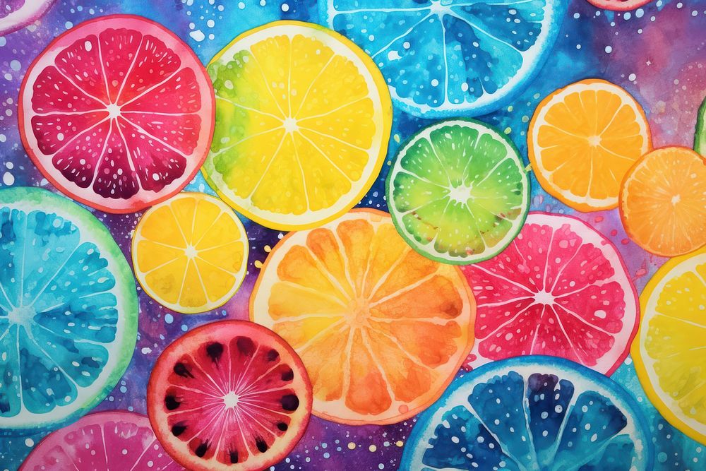 Fruit pattern backgrounds grapefruit painting. AI generated Image by rawpixel.
