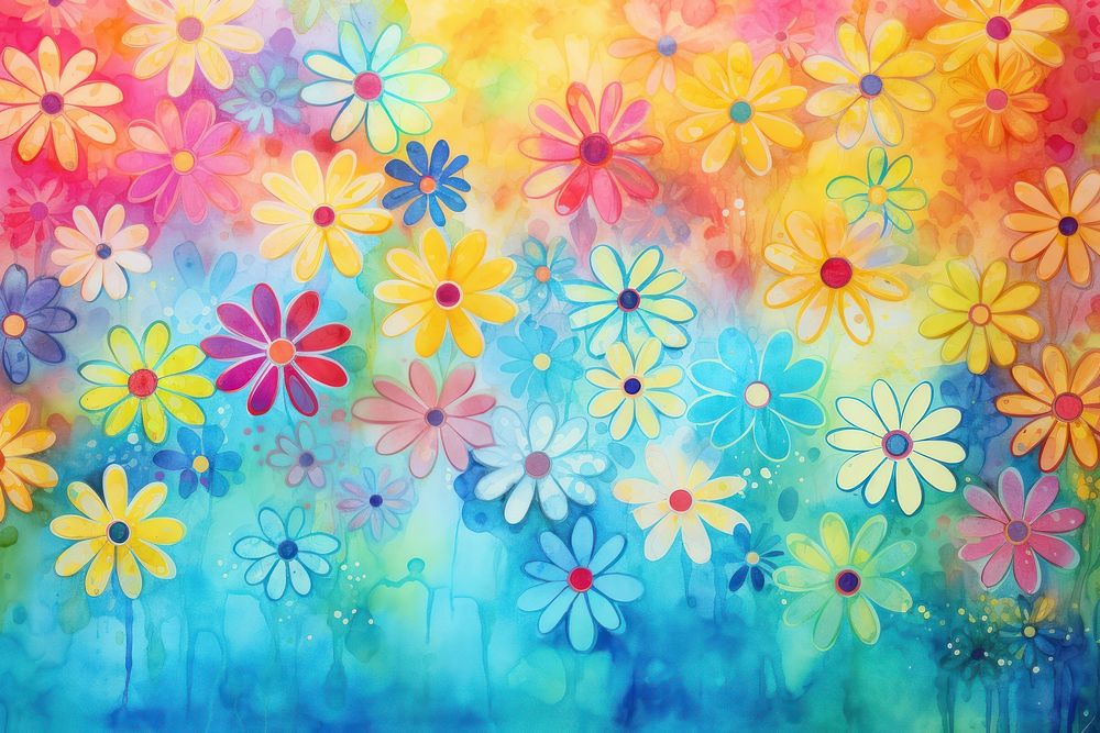 Flower pattern painting backgrounds outdoors. AI generated Image by rawpixel.