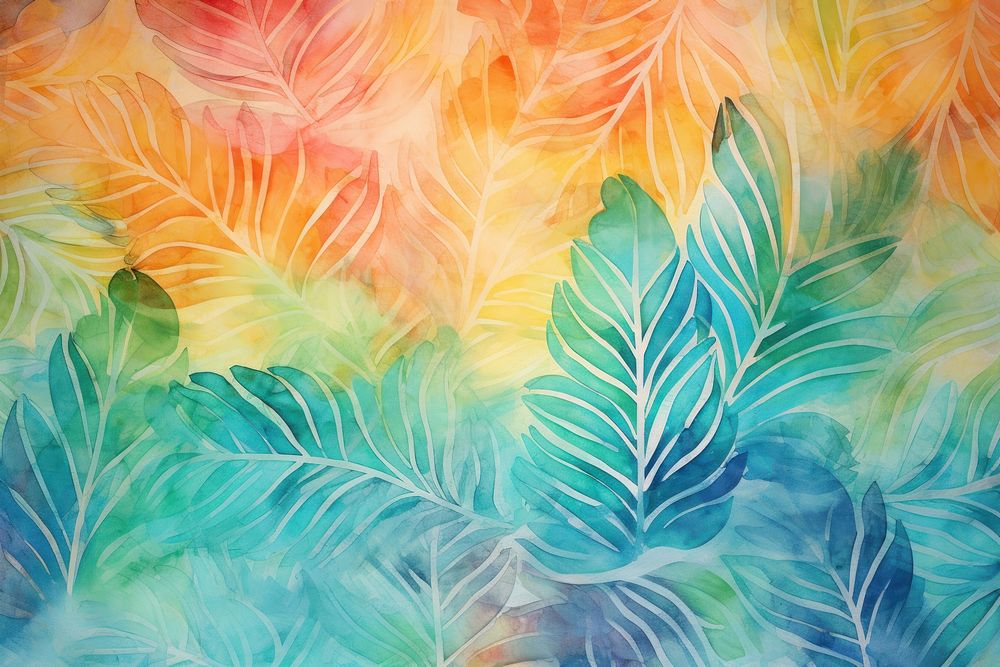 Leaf pattern painting backgrounds textured. AI generated Image by rawpixel.