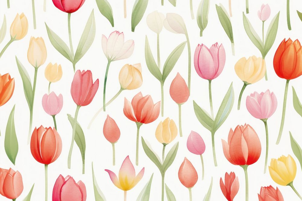Tulip pattern tulip backgrounds. AI generated Image by rawpixel.