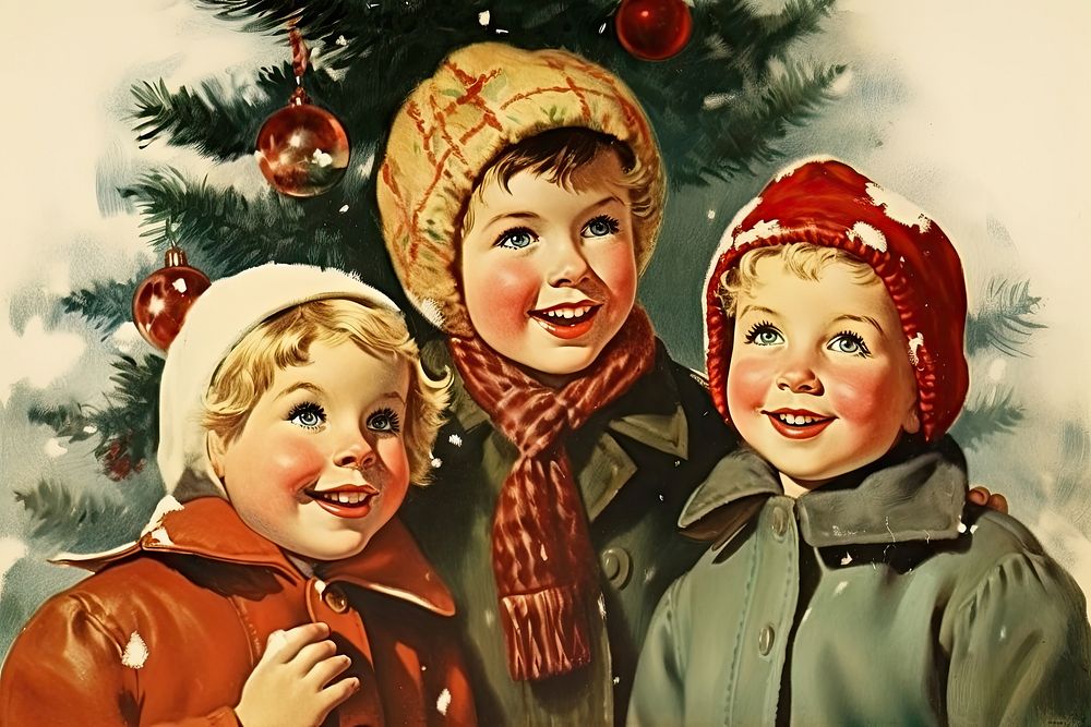 Christmas tree portrait child
