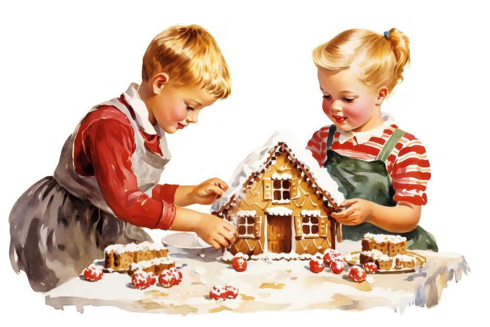 Gingerbread child house food. AI generated Image by rawpixel.