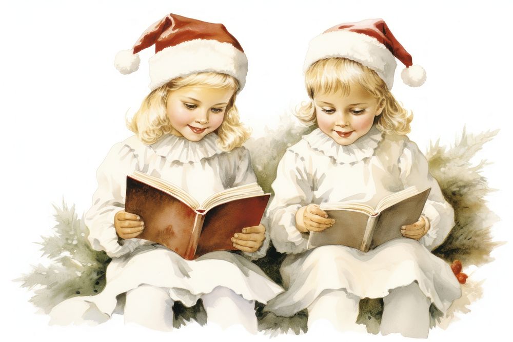 Children reading books publication christmas child. 