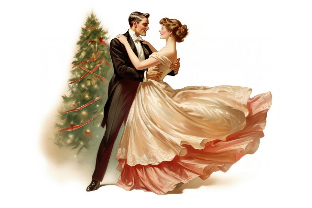 Dancing christmas fashion wedding. AI generated Image by rawpixel.