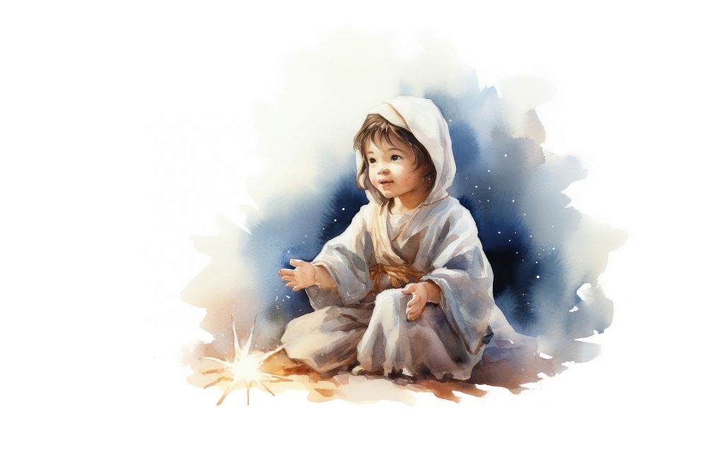 Christmas nativity portrait cartoon baby. AI generated Image by rawpixel.