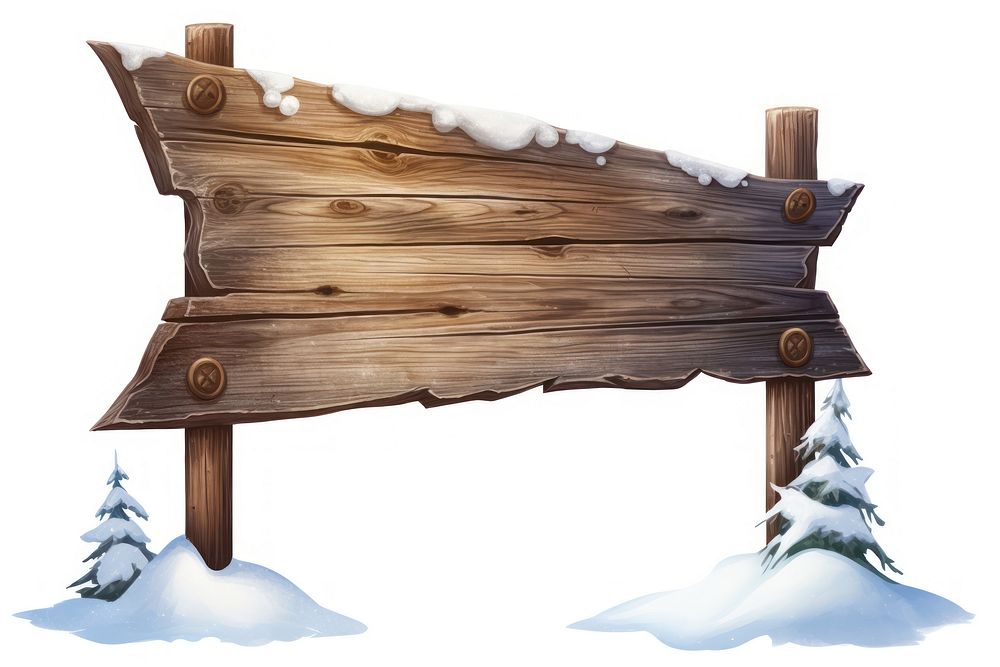 Wooden sign outdoors white snow. AI generated Image by rawpixel.