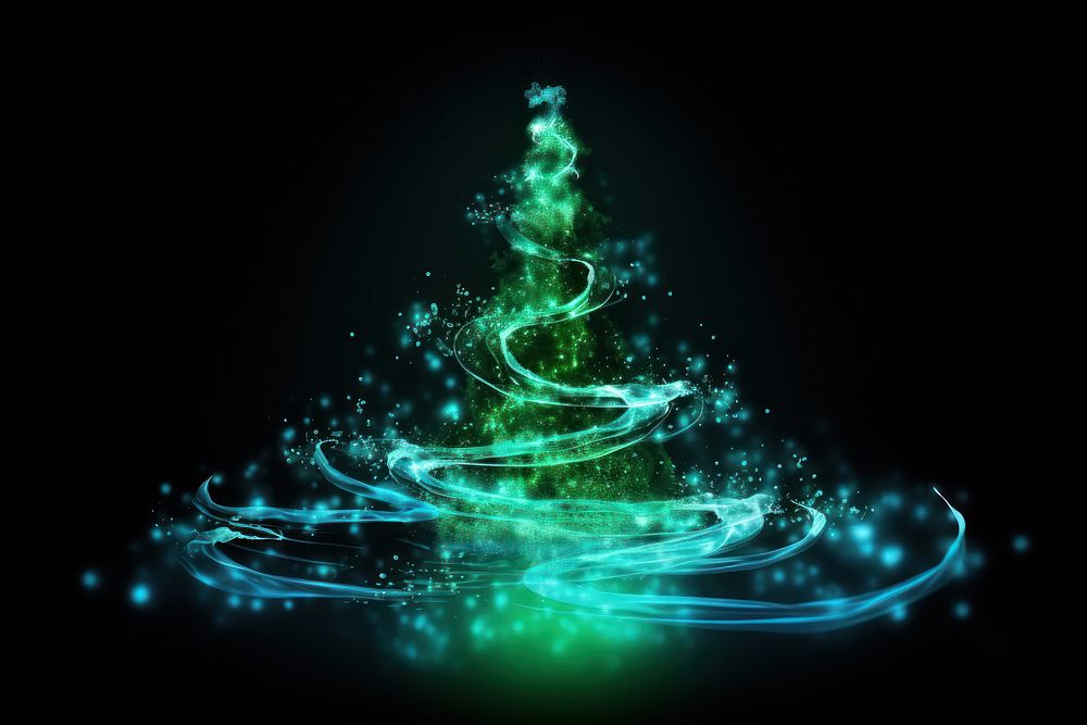 Christmas light green glowing. AI generated Image by rawpixel.