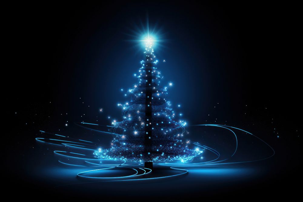 Christmas glowing light night. AI generated Image by rawpixel.