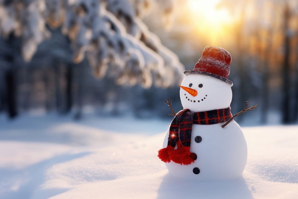 Snowman christmas outdoors winter. AI generated Image by rawpixel.