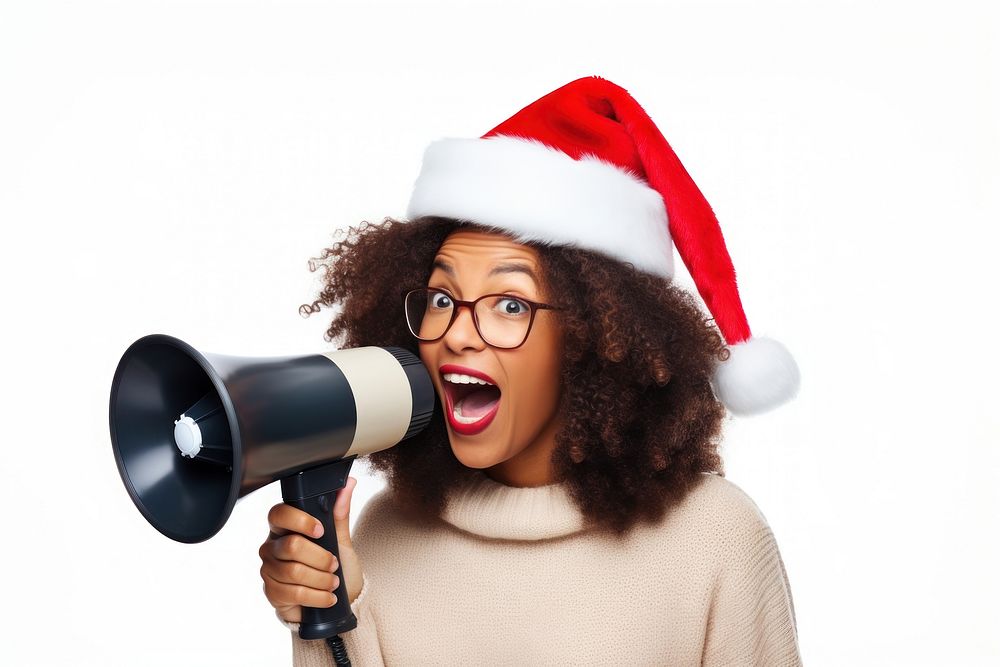 Christmas shouting adult woman. AI generated Image by rawpixel.