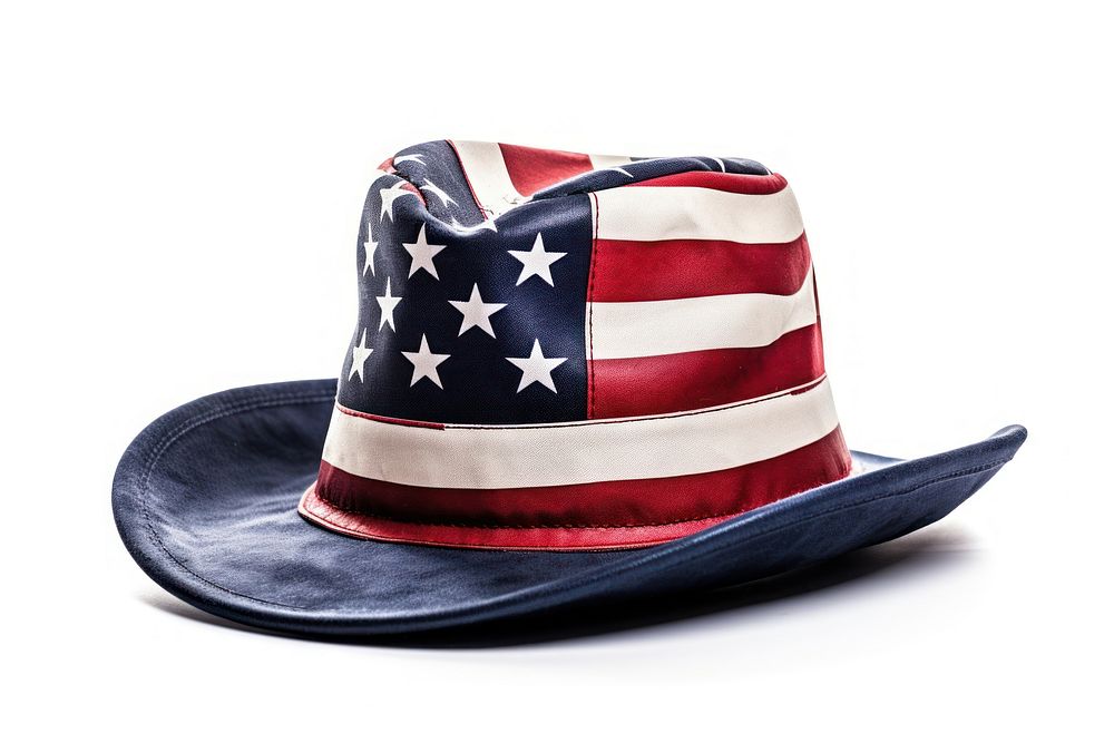 America flag hat white background patriotism. AI generated Image by rawpixel.