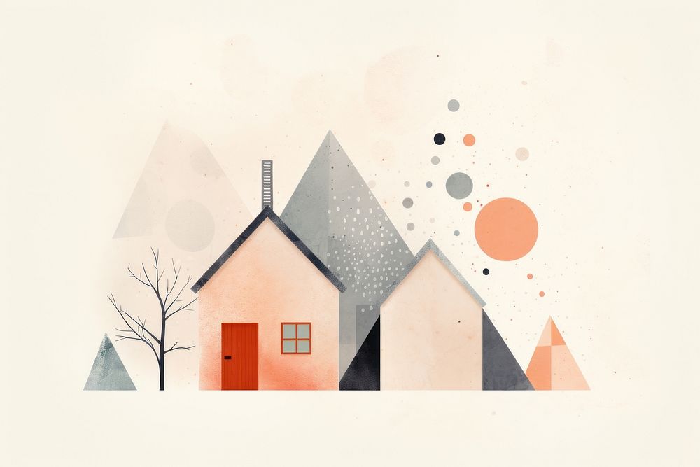 Architecture building painting shape. AI generated Image by rawpixel.