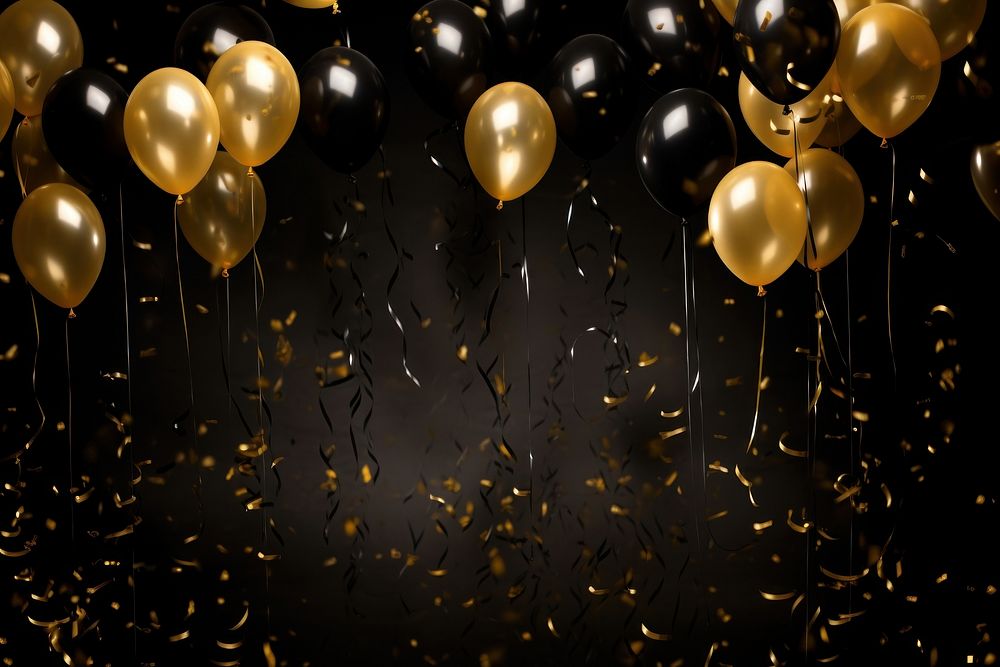 Balloon backgrounds confetti gold. AI generated Image by rawpixel.