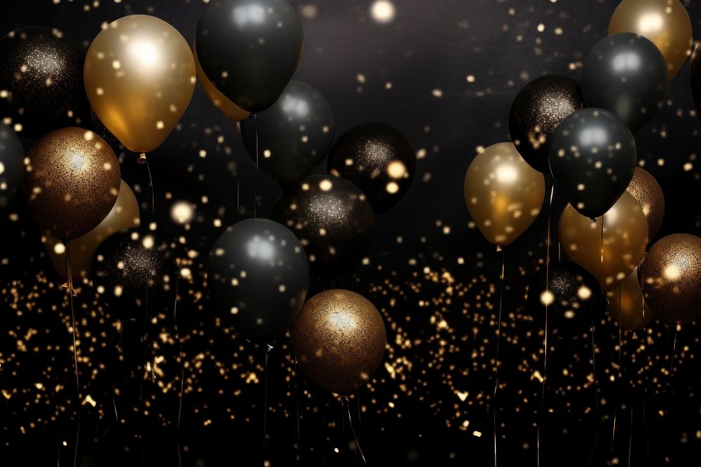 Balloon backgrounds gold illuminated. AI generated Image by rawpixel.
