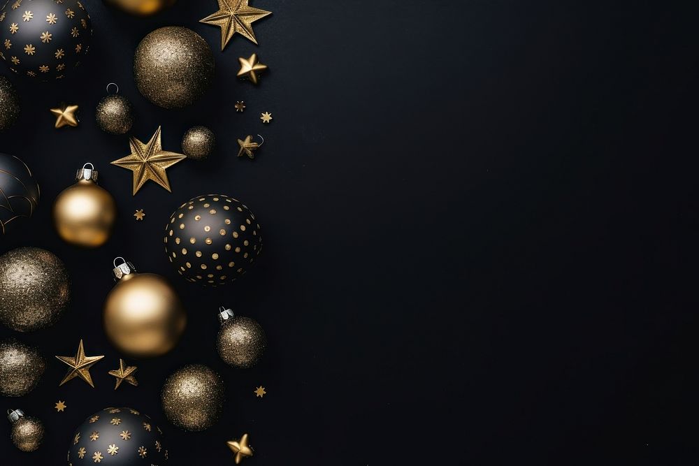 Christmas decorations christmas backgrounds black. AI generated Image by rawpixel.