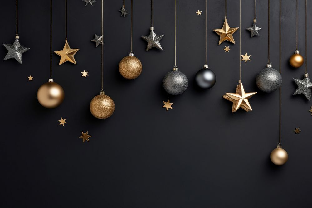 Christmas decorations christmas black gold. AI generated Image by rawpixel.