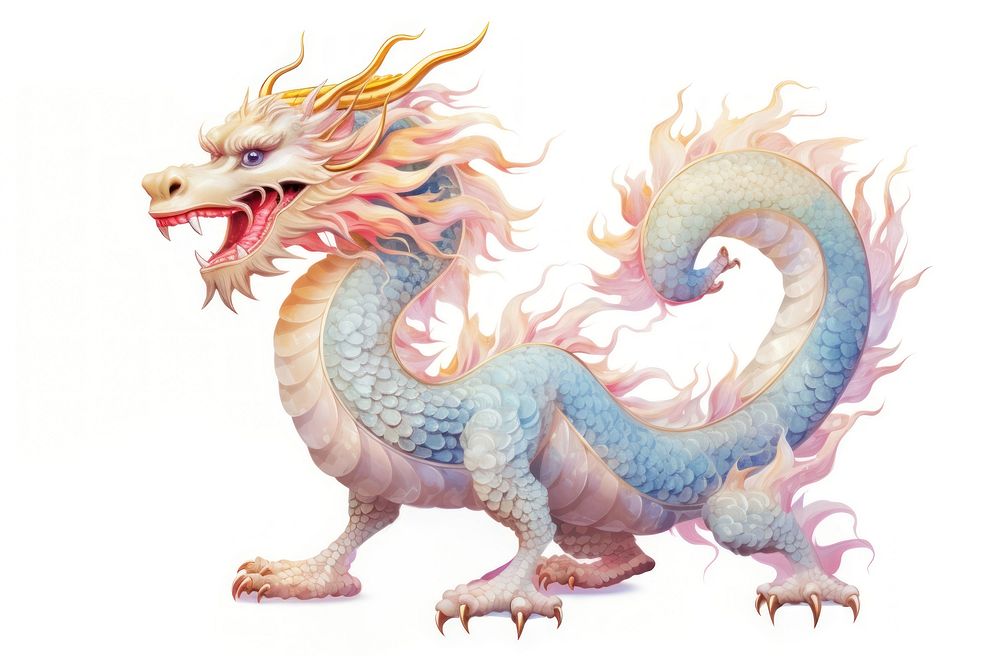 PNG Chinese dragon dinosaur animal representation. AI generated Image by rawpixel.